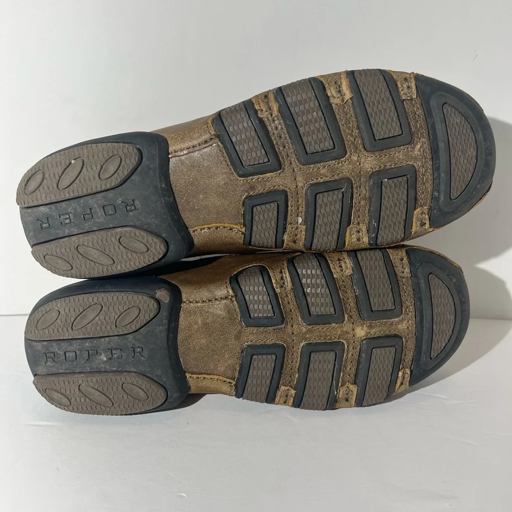 Ropers‎ Brown Leather slip on loafer mules size mens size 8.5